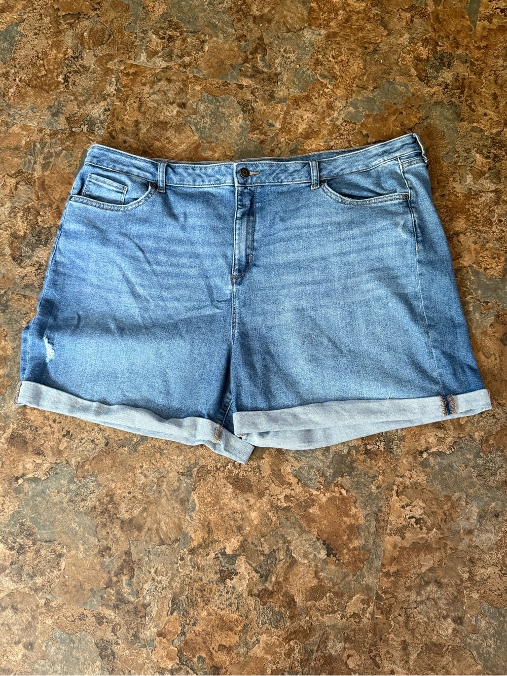 Sonoma Light Blue Rolled Hem Denim Jean curvy Shorts 26W Women's‎